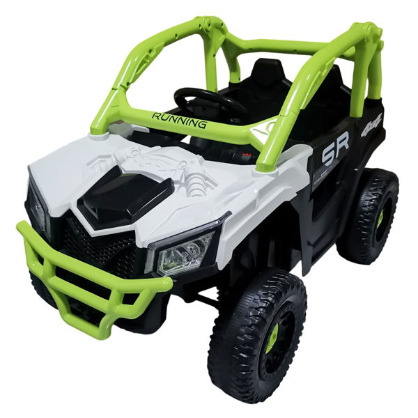 Imagen de Jeep a batería, con control remoto, luz y sonido, 2 baterías de 6V c/u, en caja, varios colores