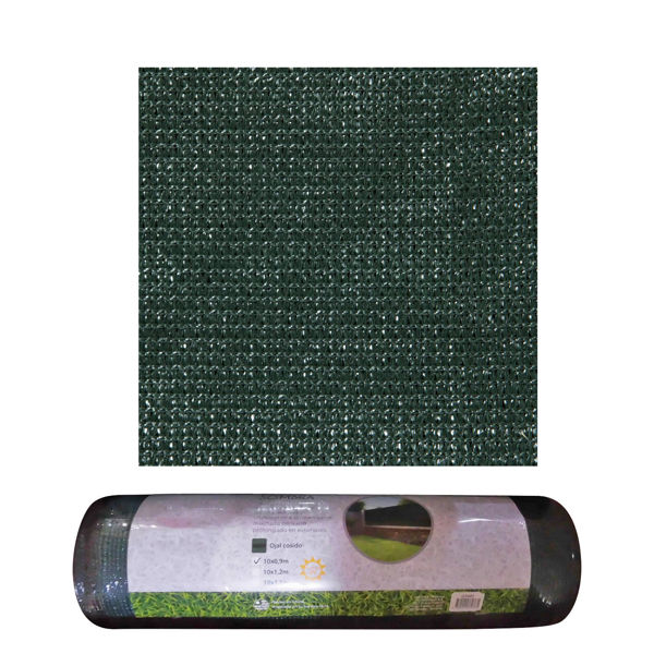 Imagen de Lona malla sombra de polietileno de alta densidad, 180gsm con ojales cosidos, resitencia a UV, 10x0.9m, VERDE, en bolsa, Berlina Outdoor