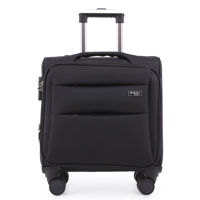 Imagen de Valija Berlina NEGRO, semi rígida, carry on, ruedas omnidireccionales 360, manija telescópica, tranca numérica, correa para ajustar ropa, bolsillo interior con cierre y 3 bolsillos exteriores