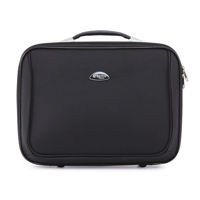 Imagen de Maletín portafolio Berlina, NEGRO, con enganche para valija, correa para ajustar ropa, bolsillo interior con cierre