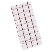 Imagen de Repasador 100% algodón, 45x70cm, 320g, diseño cuadrillé, blanco con bordó, Berlina by Teka