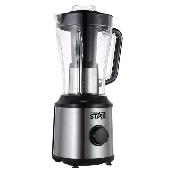 Imagen de Licuadora 1,8L, juguera con mini procesadora o molinillo de café y semillas, vaso de acrílico, 350W, en caja, WINNING STAR