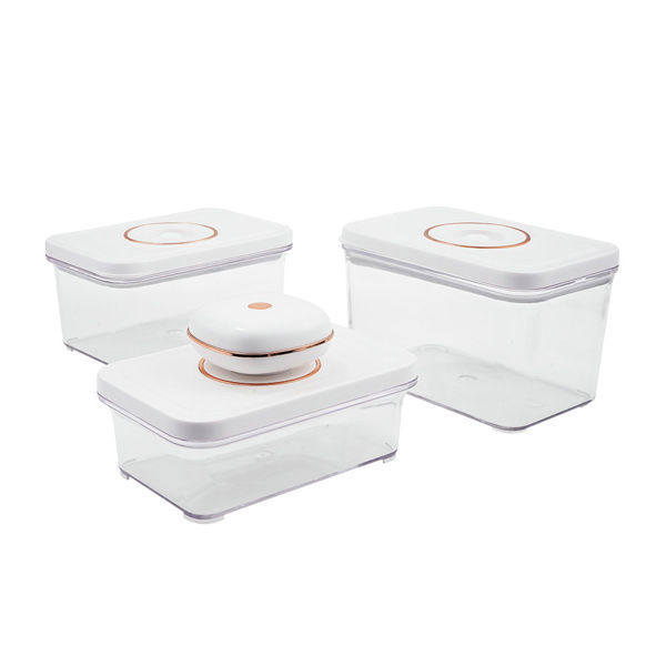 Imagen de Vianda recipiente de acrílico x3 con bomba de vacío, 2.5W en caja, WINNING STAR