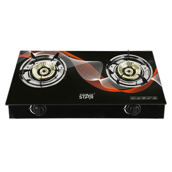 Imagen de Anafe a gas, encendido electrónico, mesada de vidrio, 2 quemadores, en caja, WINNING STAR