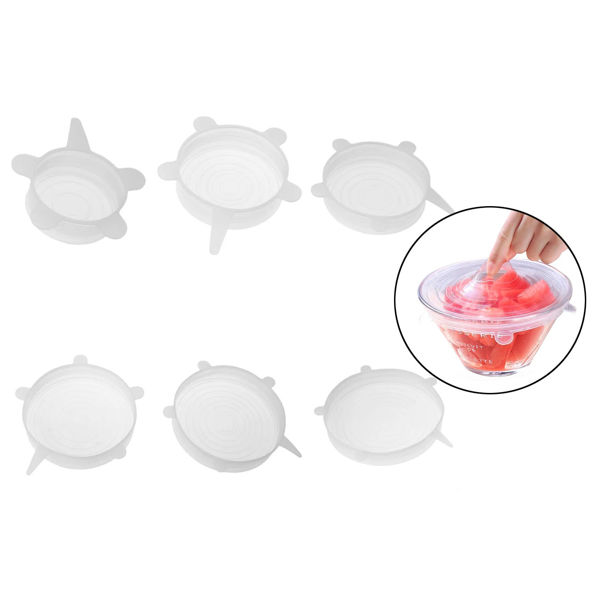 Imagen de Tapa de silicona vacío x6, distintos tamaños en bolsa varios colores