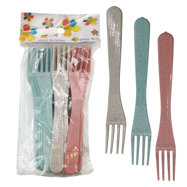 Imagen de Tenedor de plástico, x12, varios colores