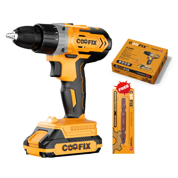 Imagen de Destornillador inalámbrico, 20V, con 2 puntas, en caja Coofix