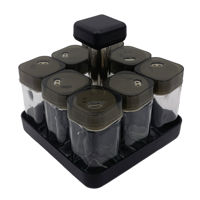 Imagen de Especiero de vidrio x8, con soporte, en caja