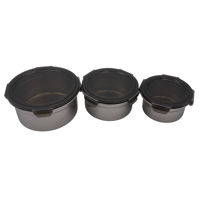 Imagen de Vianda recipiente de metal con cierre hermético, PACK x3, 650/400/250ml en caja