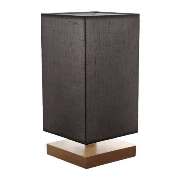 Imagen de Portátil veladora GRIS base de madera y lino, en caja