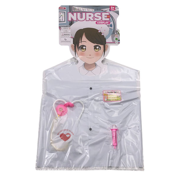 Imagen de Disfraz de enfermera chaleco de nylon con accesorios, en bolsa