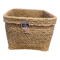 Imagen de Cesta cuadrada de fibras naturales grande, junco de agua
