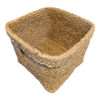 Imagen de Cesta cuadrada de fibras naturales grande, junco de agua