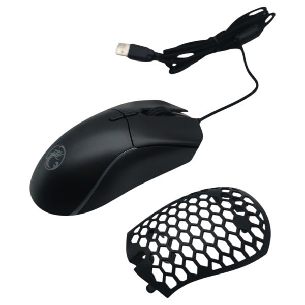Imagen de Mouse óptico gamer con cable, RGB, negro, con carcasa intercambiable, T60 IMICE, en caja