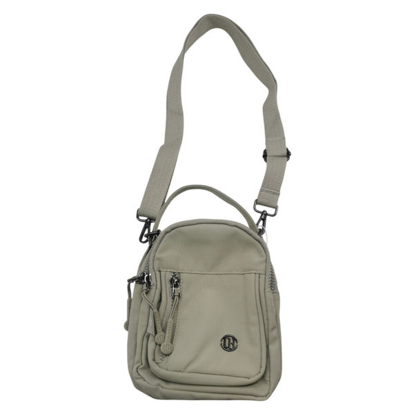 Imagen de Cartera de tela avión, con correa y bolsillos, en bolsa, varios colores